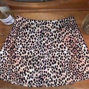 Pink leopard print skirt